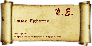 Mauer Egberta névjegykártya